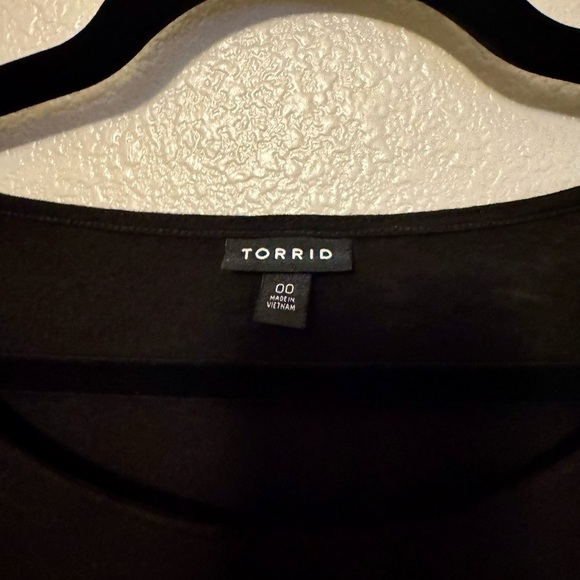 Torrid Black Blouse with Eyelet Sleeves - Picture 2 of 4